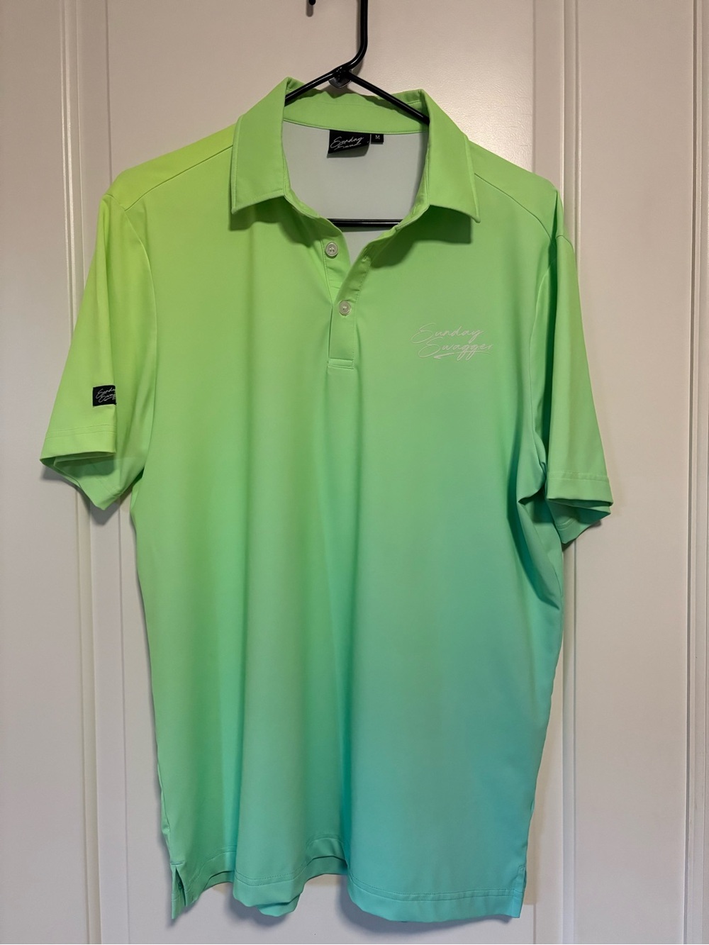 ⛳️⛳️⛳️ Sunday Swagger Men’s Lime Green Gradient Polo Shirt Medium ⛳️⛳️